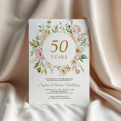Soft Flowers 50th Anniversary Invitation Einladung