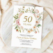 Soft Flowers 50th Anniversary Invitation Einladung