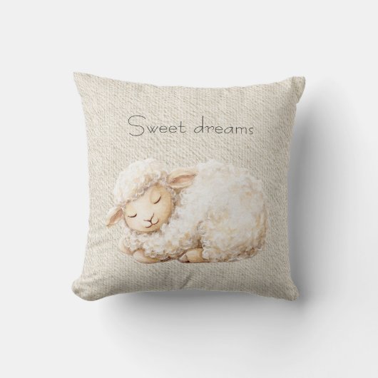 Soft Fluffy Sleeping Sheep Kissen (Vorderseite)