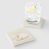 Soft Fluffy Sleeping Sheep Steinuntersetzer (Seitenansicht)