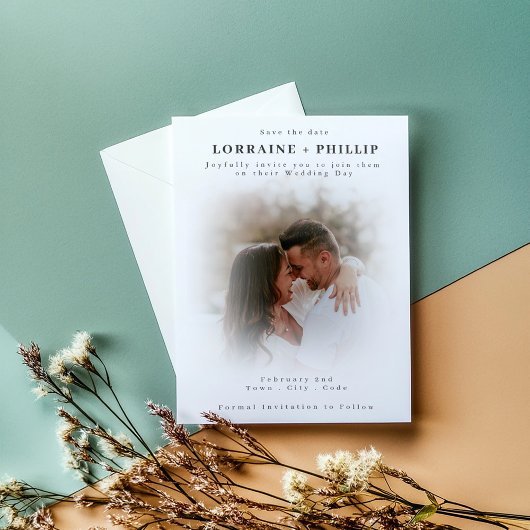 Soft Focus Foto Save the Date Einladung