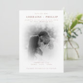 Soft Focus Schwarzweiß-Foto Save the Date Einladung (Stehend Vorderseite)