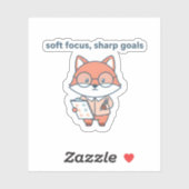 Soft Focus Sharp Goals Sticker Cute Fox Motivation (Blatt)