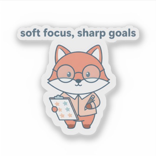 Soft Focus Sharp Goals Sticker Cute Fox Motivation (Vorderseite)