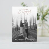 Soft Foto Verlobung mit Handgeschriebener Touch Einladung (Stehend Vorderseite)