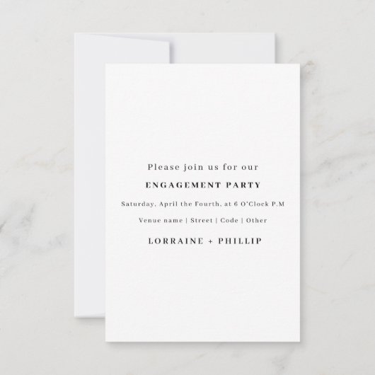 Soft Foto Verlobung mit Handgeschriebener Touch Einladung (Rückseite)