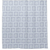 Soft French blue Scrolls mit Blume Duschvorhang (Vorderseite)