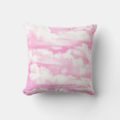 Soft Fuchsia Pink Girly Clouds Kissen (Vorderseite)