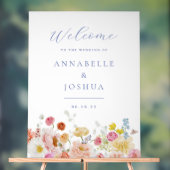 Soft Garden Florals Wedding Acrylschild (Neutral)