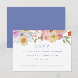 Soft Garden Florals Wedding RSVP Einladung