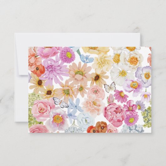 Soft Garden Florals Wedding RSVP Einladung (Rückseite)