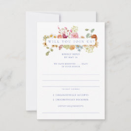 Soft Garden Florals Wedding RSVP Einladung
