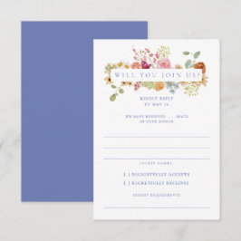 Soft Garden Florals Wedding RSVP Einladung