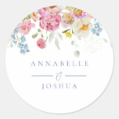 Soft Garden Florals Wedding Runder Aufkleber (Vorderseite)