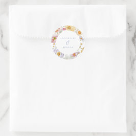 Soft Garden Florals Wedding Runder Aufkleber