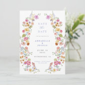 Soft Garden Florals Wedding Save the Date (Stehend Vorderseite)