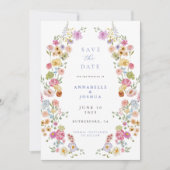 Soft Garden Florals Wedding Save the Date Einladung (Vorderseite)