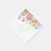 Soft Garden Florals Wedding Serviette (Ecke)