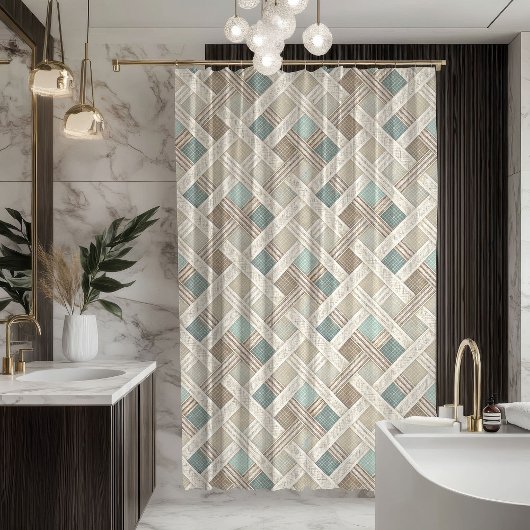 Soft Geometric Curtain Minimalist Bathroom Style Duschvorhang