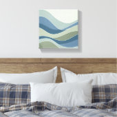Soft Geometric Waves Minimalistisch Boho Leinwand  (Insitu (Schlafzimmer))
