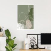 Soft Geometry Print Abstract Line Art (Modern Poster (Heimbüro)
