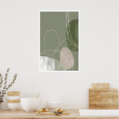 Soft Geometry Print Abstract Line Art (Modern Poster (Küche)