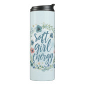 Soft Girl Energy Floral Baby Blue Thermosbecher (Nach links gedreht)
