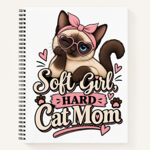 Soft Girl Hard Cat Mom Notizbuch Süße Katzenlieb