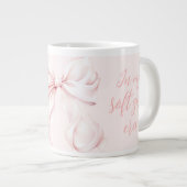 Soft Girl Pink Bow Jumbo-Tasse (Vorderseite Rechts)