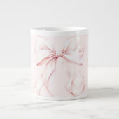 Soft Girl Pink Bow Jumbo-Tasse (Vorderseite)