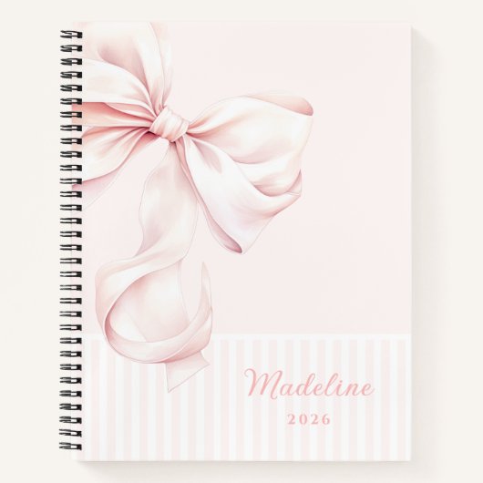Soft Girl Pink Bow Notizblock (Vorderseite)