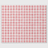 Soft Girly Pink White Plaid Stripes Birthday Geschenkpapier (Flach)