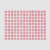 Soft Girly Pink White Plaid Stripes Birthday Seidenpapier (Vorderseite)
