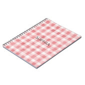 Soft Girly Pink White Plaid Stripes Notizblock (Linke Seite)