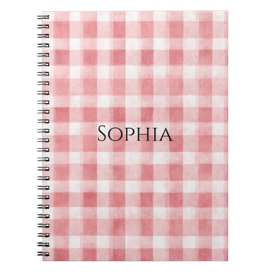 Soft Girly Pink White Plaid Stripes Notizblock (Vorderseite)