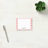 Soft Girly Pink White Plaid Stripes Post-it Klebezettel (Büro)
