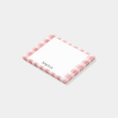 Soft Girly Pink White Plaid Stripes Post-it Klebezettel (angewinkelt)
