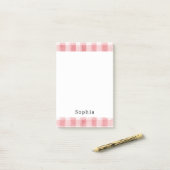 Soft Girly Pink White Plaid Stripes Post-it Klebezettel (Auf Schreibtisch)