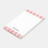 Soft Girly Pink White Plaid Stripes Post-it Klebezettel (angewinkelt)