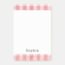 Soft Girly Pink White Plaid Stripes   Post-it Klebezettel