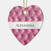 Soft Glam Pink Luxus Imitats Samt Weihnachten Keramik Ornament (Links)