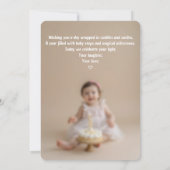 Soft Glow Birthday Card - Baby Girl Download Einladung (Rückseite)