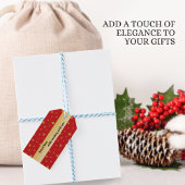 Soft Glow Golden Stars & Floral Petals Pattern Geschenkanhänger