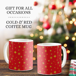 Soft Glow Golden Stars & Floral Petals Pattern Kaffeetasse