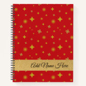 Soft Glow Golden Stars & Floral Petals Pattern Notizblock (Vorderseite)