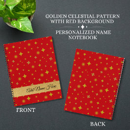 Soft Glow Golden Stars & Floral Petals Pattern Notizblock