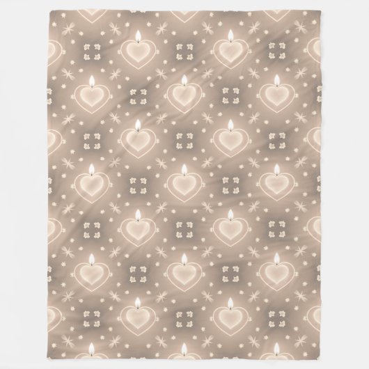 Soft Glow Heart Candle Pattern Fleecedecke (Vorderseite)