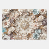 Soft Gold Baroque Floral Garden with Butterflies Geschenkpapier Set (Vorderseite 2)