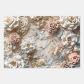 Soft Gold Baroque Floral Garden with Butterflies Geschenkpapier Set (Vorderseite)