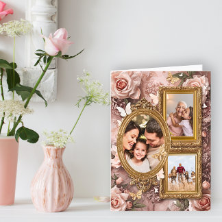 Soft Gold Baroque Floral Memory Frames Gallery Hol Feiertagskarte